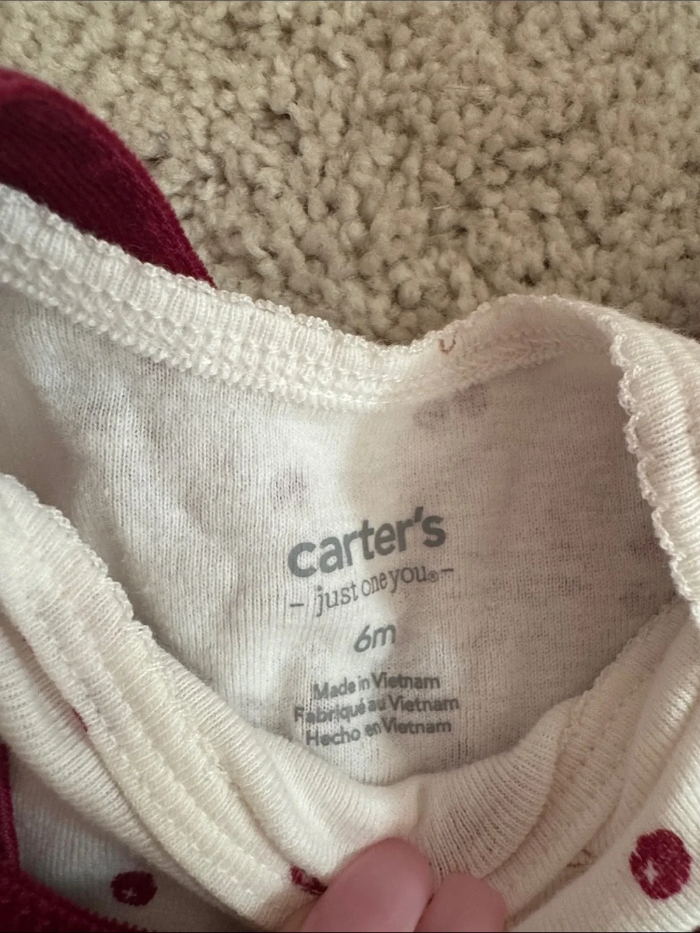 Carter's Burgundy Corduroy Pinafore Dress with Cherry-Print Top